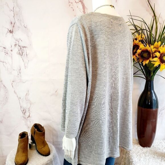 Knit Studio grey peplum cardigan - Picture 2 of 7